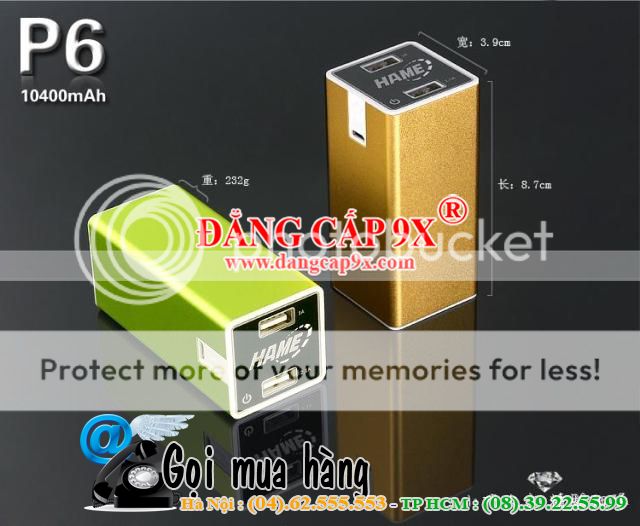 Sạc Pin dự phòng đa năng Hame P6 10400 mAh