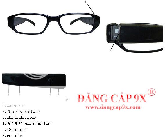 Kính mắt camera ngụy trang DVR 720 HD Camera Eyewear F12