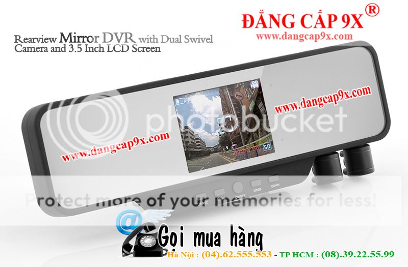 Camera hành trinh dạng gương 2 camera hồng ngoại HDVR- I233