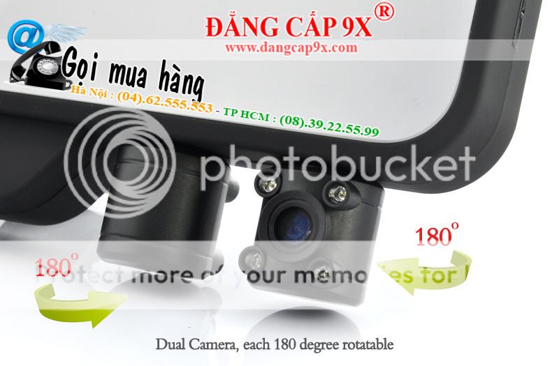 Camera hành trinh dạng gương 2 camera hồng ngoại HDVR- I233